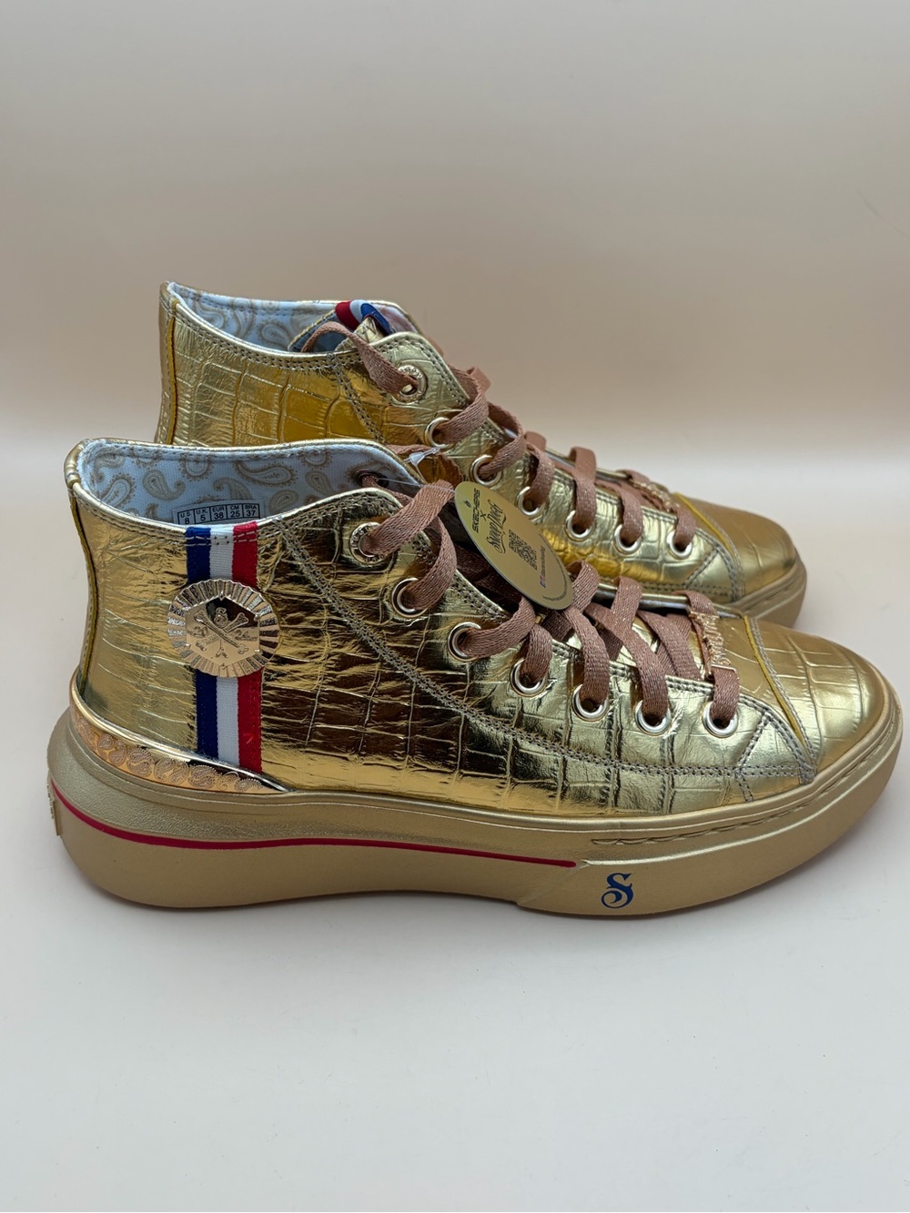 Skechers Snoop Dogg Women’s Size 8.5 Gold Metallic High-Top Sneakers